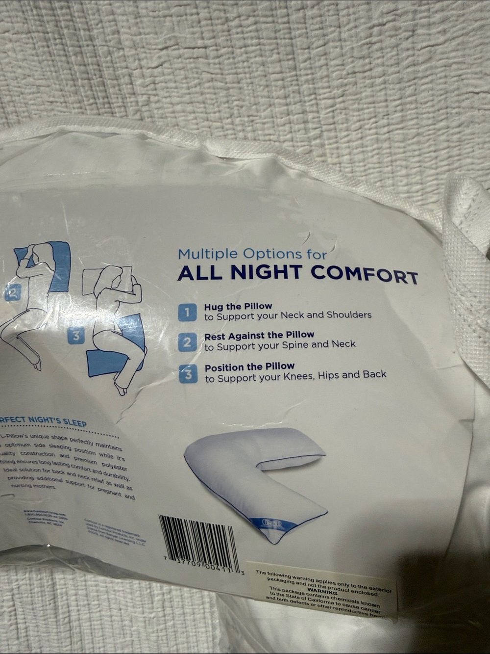 Willow L-Pillow Side Support Pillow - White - Picture 3 of 6